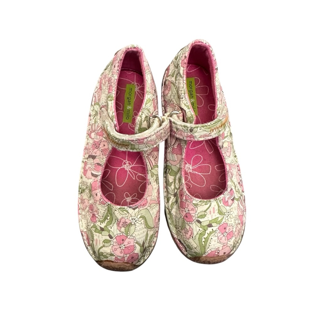 Morgan‎ & Milo Pink Floral Canvas Mary Janes Size 12.5